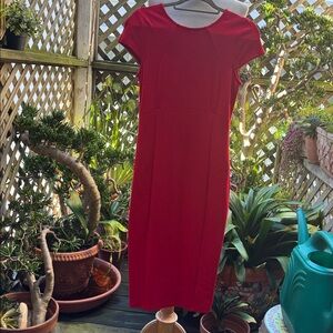 Felicity and Coco, red bodycon dress. Size Med- Small. Exposed zipper. VGUC